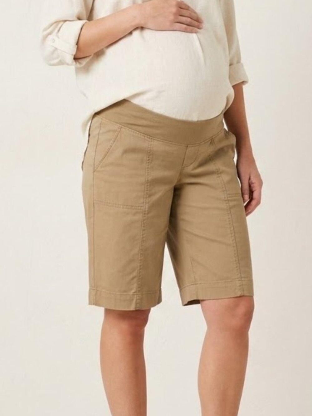 Vince x Pea in the Pod Maternity Shorts Size Small Taupe Brown
